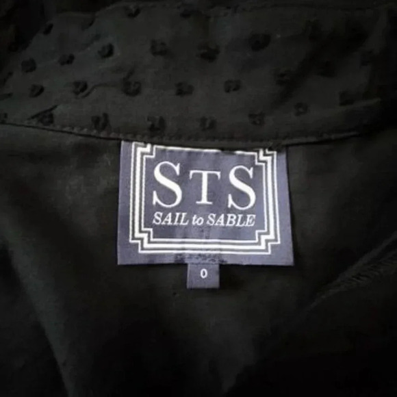 Sail to Sable size 0 XS black swiss dot tunic dress long sleeves cotton voile - Picture 5 of 7